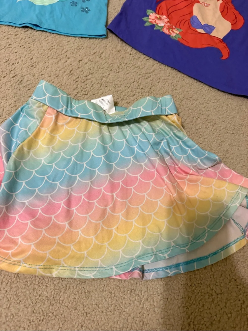 Size 7 Disney Princess Little Mermaid Ariel 5 piece Outfit Set